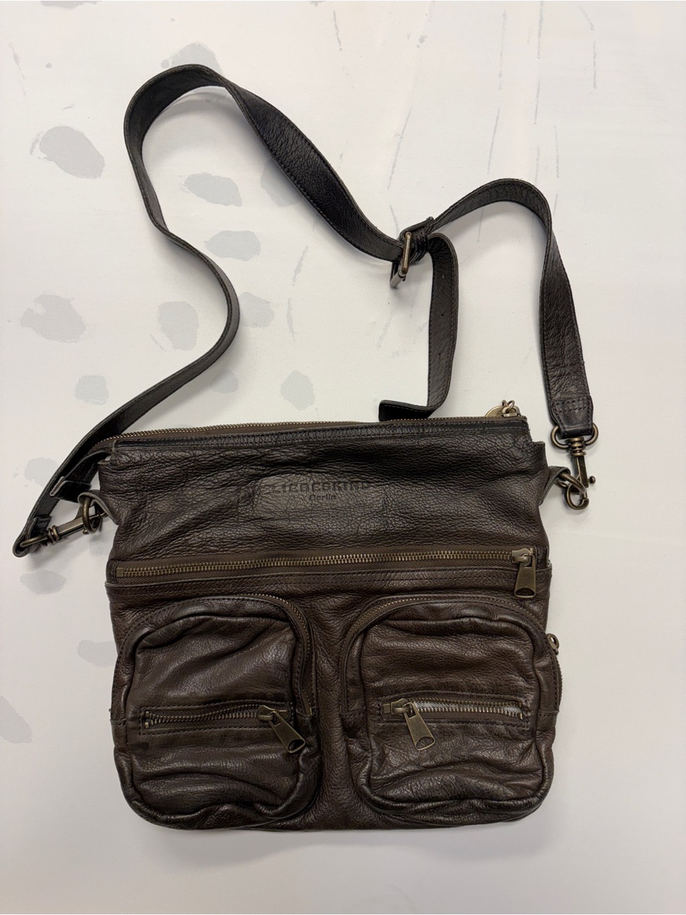 Liebeskind Berlin brown leather Y2K Anny crossbody purse bag